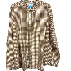 Columbia Gingham Mens Long Sleeve Button Down Shirt XXL